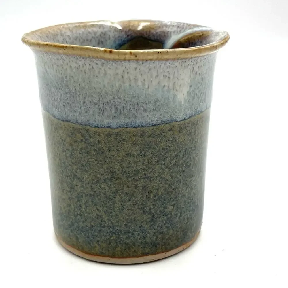 Home Decor Kitchen coffee mug ceramic art school project blue & gray-ish